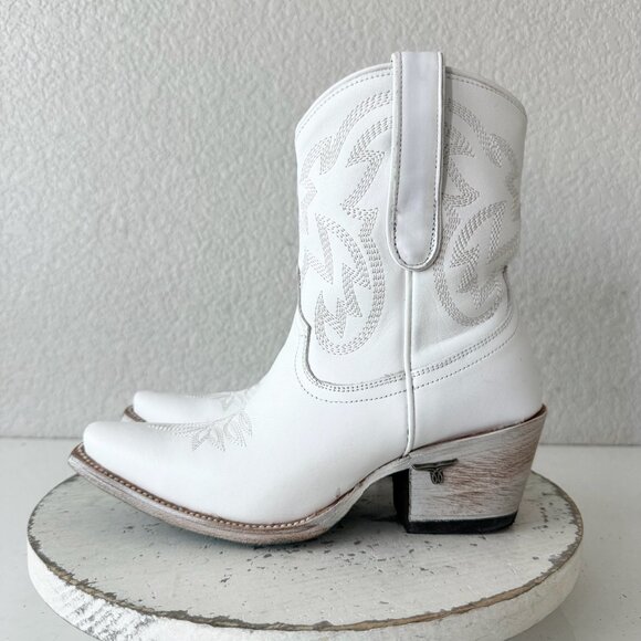 Lane SMOKESHOW White Cowboy Bootie Womens 5.5 Western Cowgirl Short Ankle Boots - Picture 5 of 15